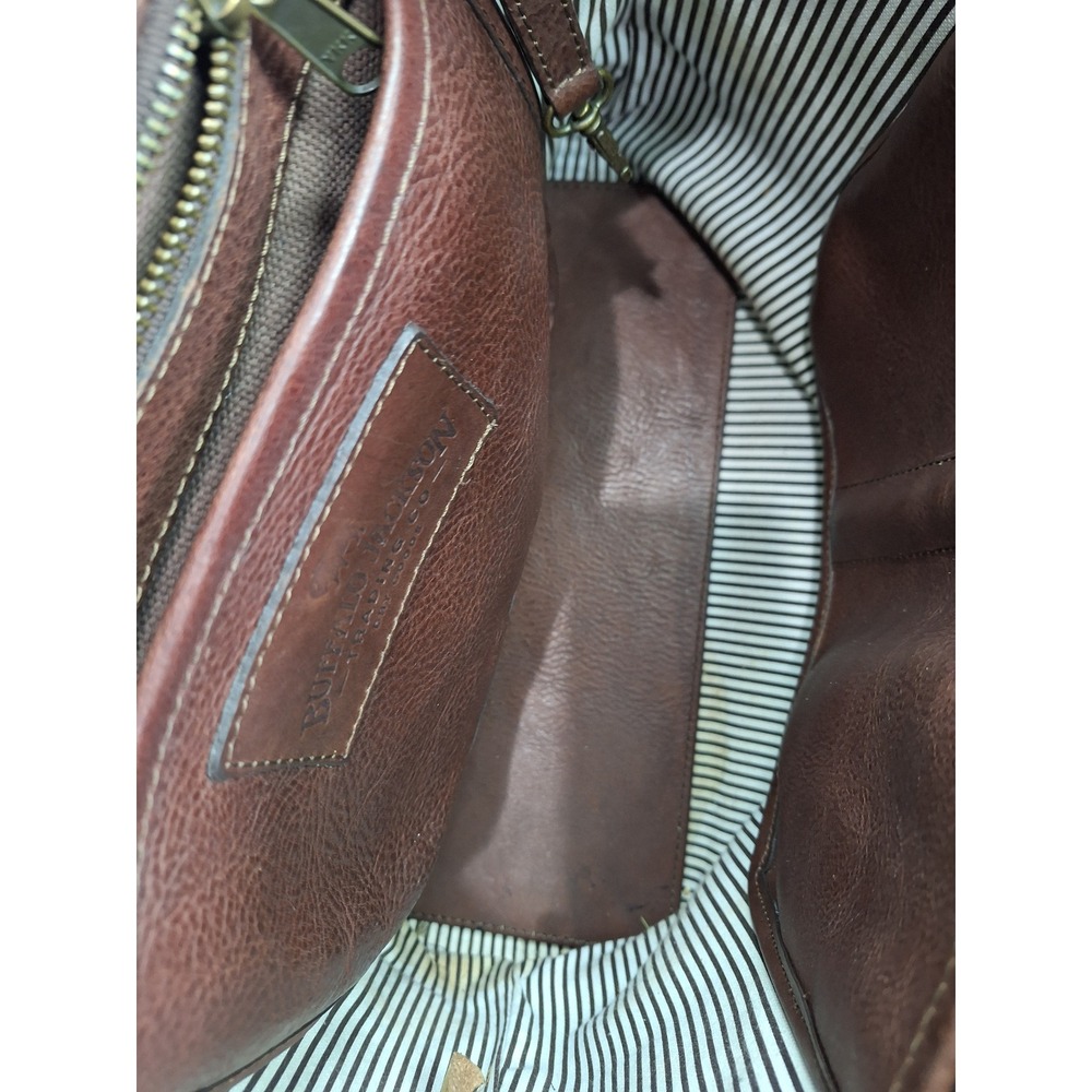 Buffalo‎ Jackson Brown Leather Tote Bag Shoulder Bag Full Grain Minimalist - Picture 10 of 16